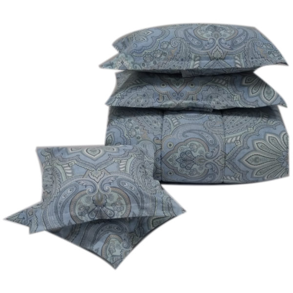 AIWA AI-584-7/144TC Double Comforter Set 160x240cm Polycotton Print Blue AIWA AI-584-7/144TC Double Comforter Set 160x240cm Polycotton Print Blue