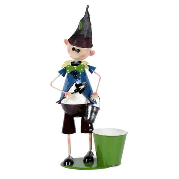Moorni ELM19-021-015 Elf Boy Metal Planter Pot Moorni ELM19-021-015 Elf Boy Metal Planter Pot