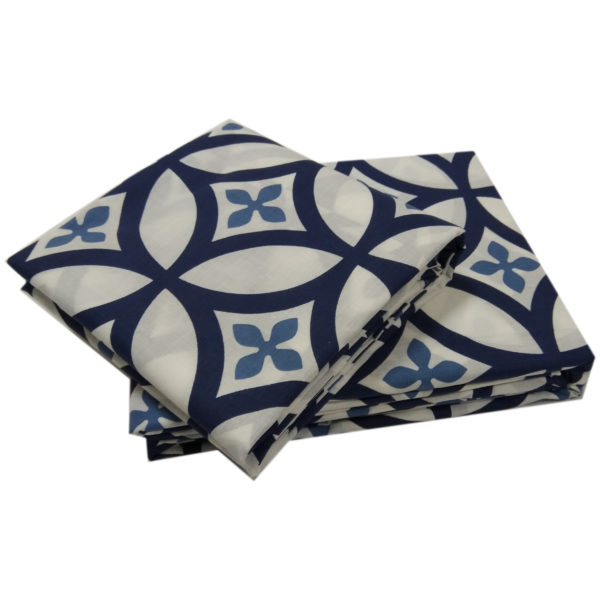 AIWA AI-661-2/144TC Qween Flat Sheet 220x248cm Polycotton Print Blue AIWA AI-661-2/144TC Qween Flat Sheet 220x248cm Polycotton Print Blue