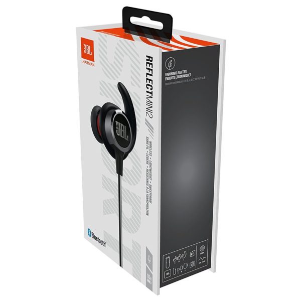 JBL Reflect Mini 2 Sweatproof Wireless Sport In-Ear Headphones Black JBL Reflect Mini 2 Sweatproof Wireless Sport In-Ear Headphones Black