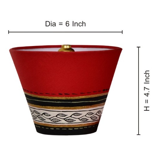 Moorni Wooden Hanging Shade Chandlier With Warli Patch Work EL-003-103 Moorni Wooden Hanging Shade Chandlier With Warli Patch Work EL-003-103