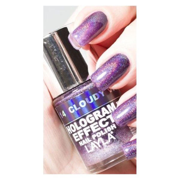 Layla Hologram effect Nail Polish Claudy Violet 014 Layla Hologram effect Nail Polish Claudy Violet 014