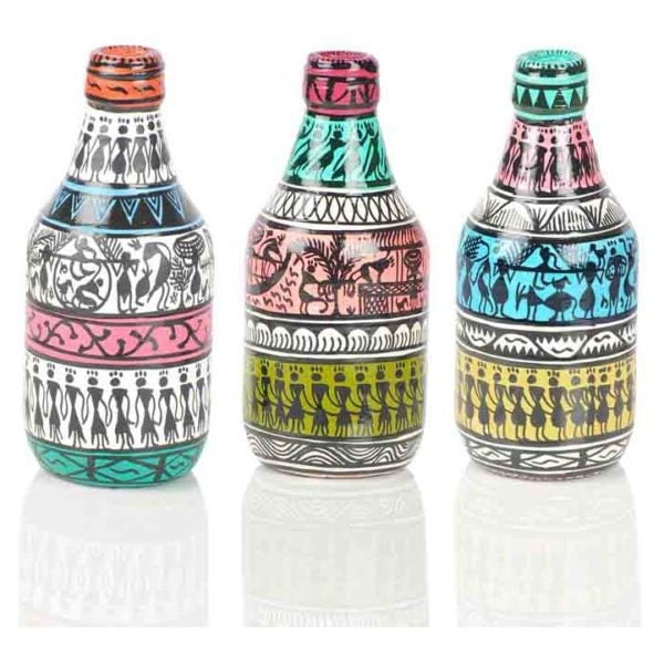 Buy Moorni Set Of 3 Decorative Vases In Bottle Shaped Price