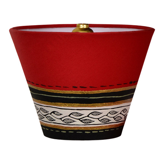 Moorni Wooden Hanging Shade Chandlier With Warli Patch Work EL-003-103 Moorni Wooden Hanging Shade Chandlier With Warli Patch Work EL-003-103