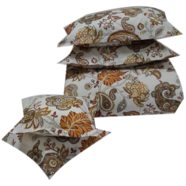 AIWA AI-749-9/144TC King Comforter Set 240x260cm Polycotton Print Brown AIWA AI-749-9/144TC King Comforter Set 240x260cm Polycotton Print Brown