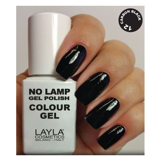 Layla No Lamp Gel Nail Polish Carbon Black 012 Layla No Lamp Gel Nail Polish Carbon Black 012