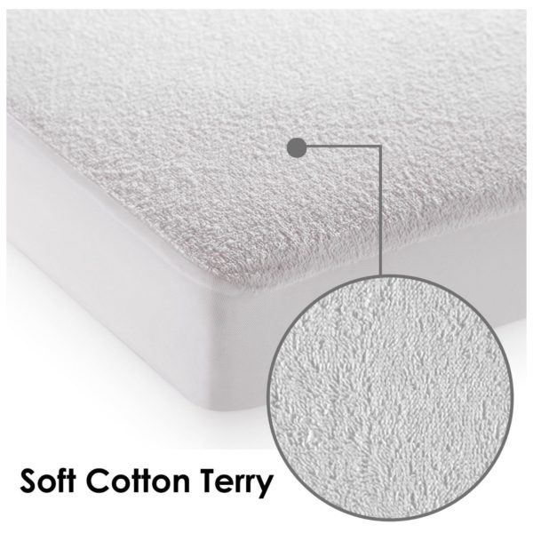 Kingtex Mattress Protector Terry king 180x200cm White Kingtex Mattress Protector Terry king 180x200cm White