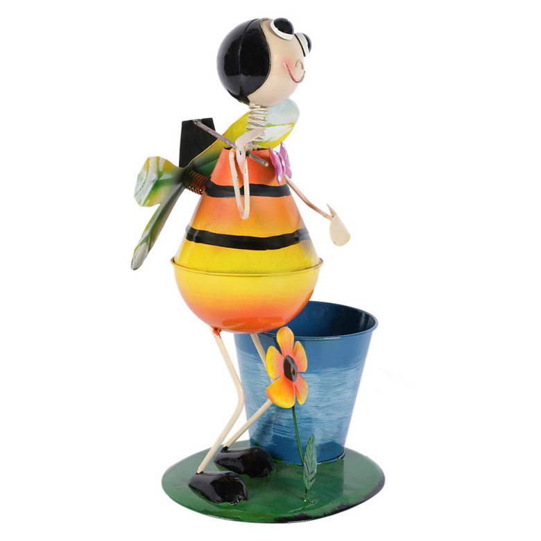 Moorni ELM19-021-006 Bumble Bee Metal Planter Pot