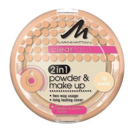 Manhattan Clearface 2 in 1 Powder & Makeup 76 Sand 3607340879289 Manhattan Clearface 2 in 1 Powder & Makeup 76 Sand 3607340879289