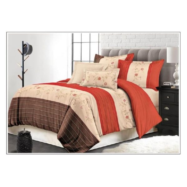 AIWA AI-755-1/M.FIBER Qween Comforter Set 160x220cm Poly cotton Print Brown AIWA AI-755-1/M.FIBER Qween Comforter Set 160x220cm Poly cotton Print Brown