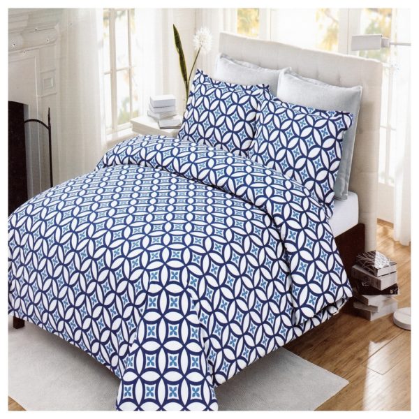 AIWA AI-661-1/144TC Double Flat Sheet 160x248cm Polycotton Print Blue AIWA AI-661-1/144TC Double Flat Sheet 160x248cm Polycotton Print Blue