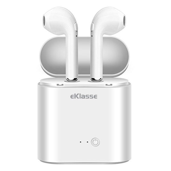 Eklasse Bluetooth Earphone White With Charging Case Eklasse Bluetooth Earphone White With Charging Case