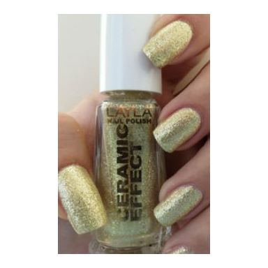 Layla Ceramic Effect Nail Polish Gold Bling 077 Layla Ceramic Effect Nail Polish Gold Bling 077
