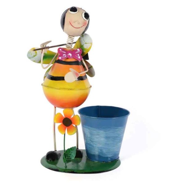 Moorni ELM19-021-006 Bumble Bee Metal Planter Pot Moorni ELM19-021-006 Bumble Bee Metal Planter Pot