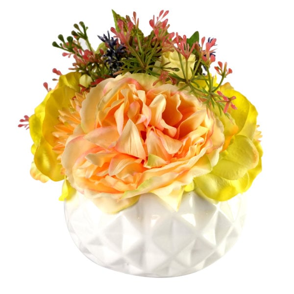 Buy Yellow Flower With White Vase Price Specifications