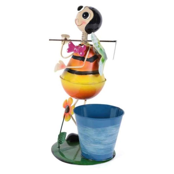 Moorni ELM19-021-006 Bumble Bee Metal Planter Pot Moorni ELM19-021-006 Bumble Bee Metal Planter Pot