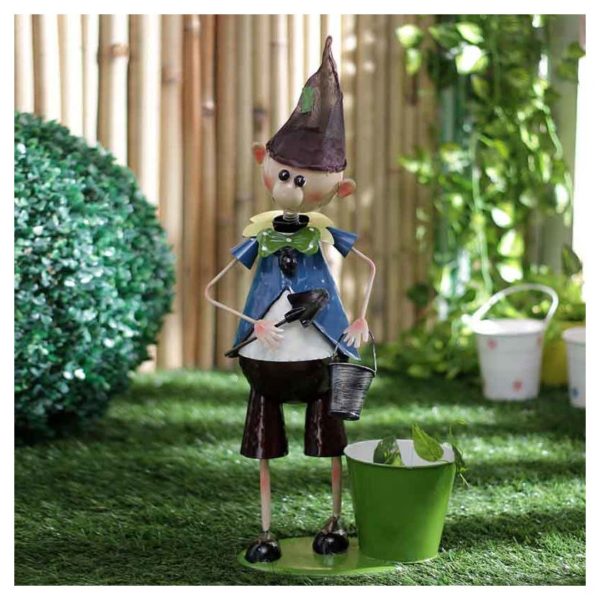 Moorni ELM19-021-015 Elf Boy Metal Planter Pot Moorni ELM19-021-015 Elf Boy Metal Planter Pot