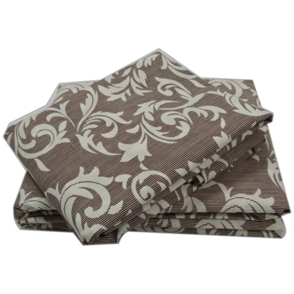 AIWA AI-682-8/144TC King Flat Sheet Set Poly Cotton Print Brown AIWA AI-682-8/144TC King Flat Sheet Set Poly Cotton Print Brown