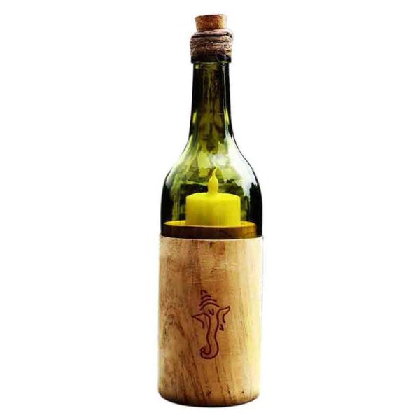 Moorni ELM12-003-036 Battery Diya In A Recycled Bottle Decorative Lamp Moorni ELM12-003-036 Battery Diya In A Recycled Bottle Decorative Lamp