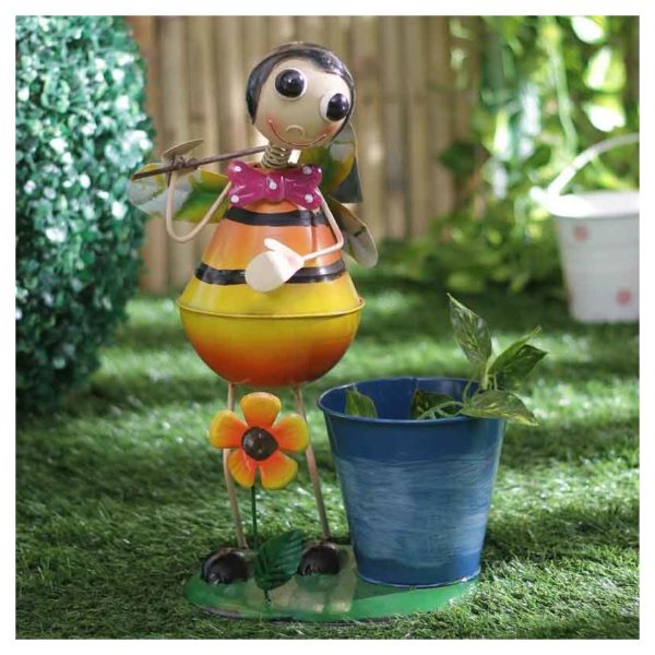 Moorni ELM19-021-006 Bumble Bee Metal Planter Pot Moorni ELM19-021-006 Bumble Bee Metal Planter Pot