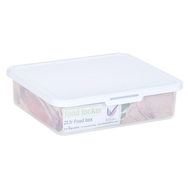 Wham Food Locker Rectangular Clear/White 2L Wham Food Locker Rectangular Clear/White 2L