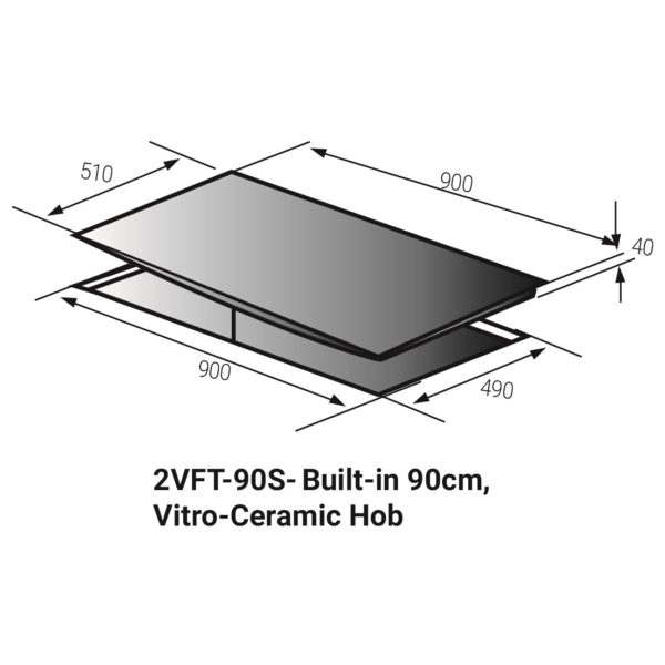 Fagor 5 Built-In Vitro Ceramic Hob 2VFT-90S Fagor 5 Built-In Vitro Ceramic Hob 2VFT-90S