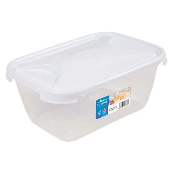Wham 12373 Cuisine Rect Food Box & Lid Clear/Ice White 2L Wham 12373 Cuisine Rect Food Box & Lid Clear/Ice White 2L