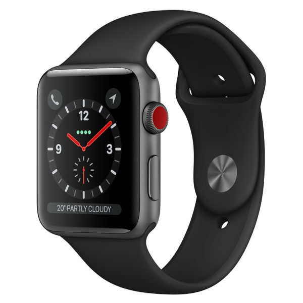 Apple Watch Series 3 GPS + Cellular 38mm Space Grey Aluminium Case With Black Sport Band Apple Watch Series 3 GPS + Cellular 38mm Space Grey Aluminium Case With Black Sport Band