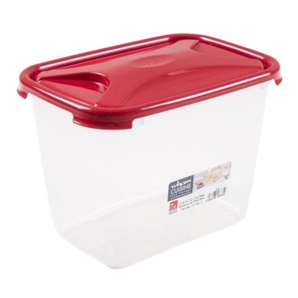 Wham 16385 Cuisine Deep Rect Food Box & Lid Clear/Chili Red 3.2L Wham 16385 Cuisine Deep Rect Food Box & Lid Clear/Chili Red 3.2L