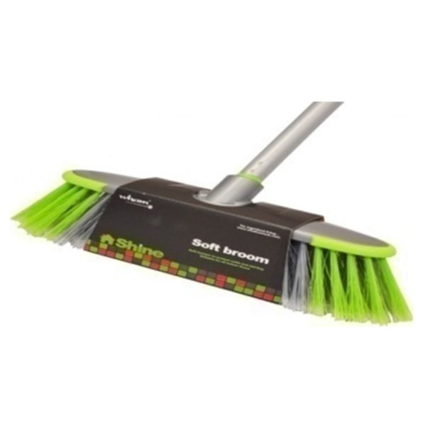 Wham 21312 Shine DeLuxe Soft Broom With Handle Silver/Lime Wham 21312 Shine DeLuxe Soft Broom With Handle Silver/Lime