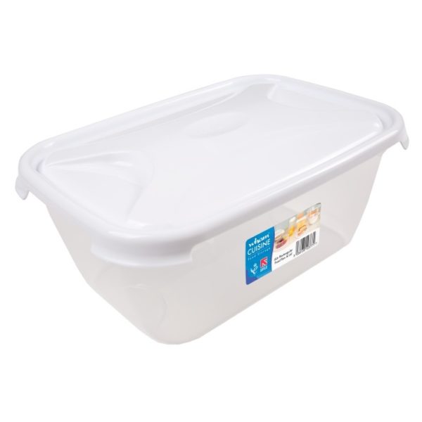 Wham 12377 Cuisine Rect Food Box & Lid Clear/Ice White 6L Wham 12377 Cuisine Rect Food Box & Lid Clear/Ice White 6L