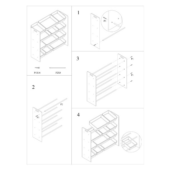 Class Kids Toy Storage Organizer with 12 Plastic Bins Class Kids Toy Storage Organizer with 12 Plastic Bins