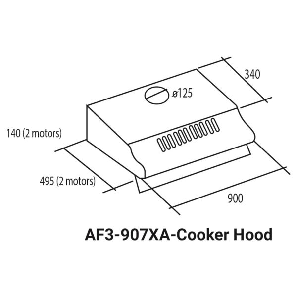 Fagor Built In Conventional Cooker Hood AF3-907XA Fagor Built In Conventional Cooker Hood AF3-907XA
