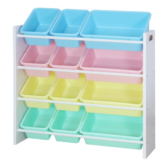 Class Kids Toy Storage Organizer with 12 Plastic Bins Class Kids Toy Storage Organizer with 12 Plastic Bins