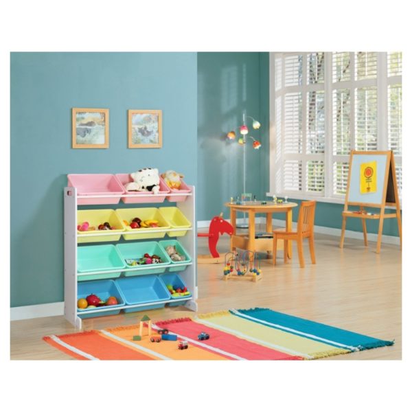 Class Kids Toy Storage Organizer with 12 Plastic Bins Class Kids Toy Storage Organizer with 12 Plastic Bins