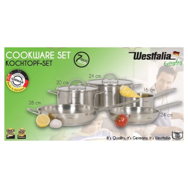 Westfalia Stainless Steel Cookware Set 7pcs WFIT021586 Westfalia Stainless Steel Cookware Set 7pcs WFIT021586