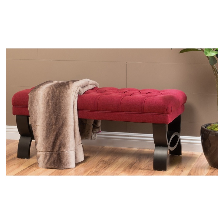 AtoZ Colette Tufted Ottoman Red