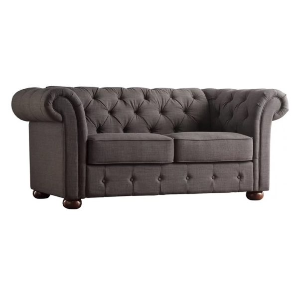 Vegard Tufted Chesterfield Loveseat in Dark Grey Color Vegard Tufted Chesterfield Loveseat in Dark Grey Color