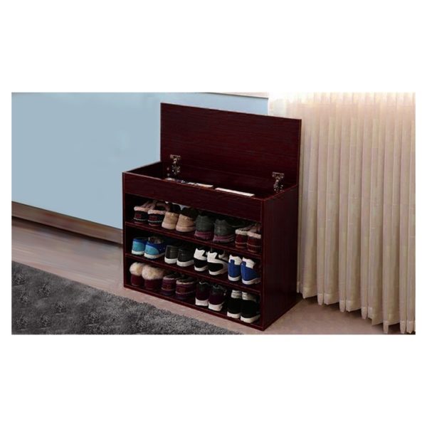 Buy Three Tier Shoe Rack With Lift Top Storage Mahogany Price Specifications Features Sharaf Dg