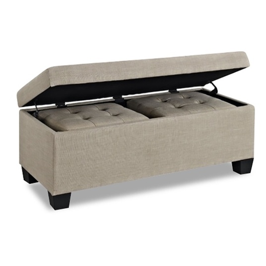 AtoZ Three-Piece Storage Ottoman Light Beige