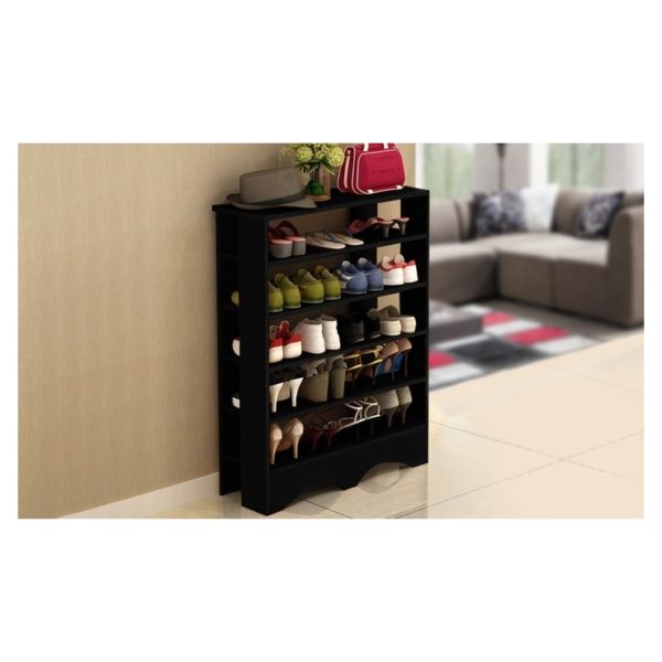 Buy Five Tier Wooden Shoe Rack Organiser Black Price