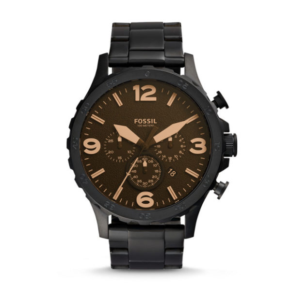 Fossil JR1356 Nate Chronograph Black Stainless Steel Watch Fossil JR1356 Nate Chronograph Black Stainless Steel Watch