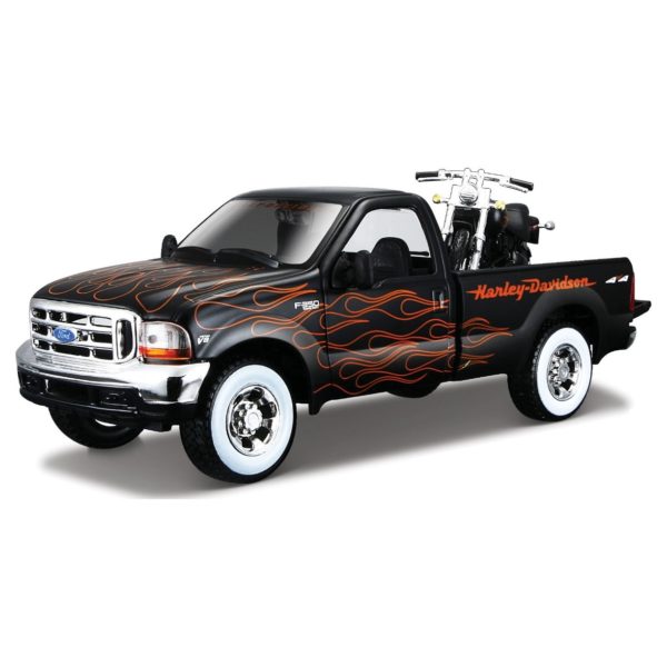 Maisto Diecast 2002 FXSTB Night Train & 1999 Ford F-350 Super Duty Pickup Maisto Diecast 2002 FXSTB Night Train & 1999 Ford F-350 Super Duty Pickup