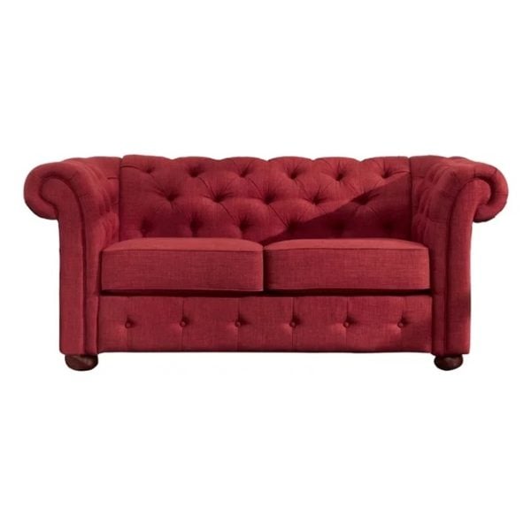 Buy Vegard Tufted Chesterfield Loveseat in Red Color – Price ...