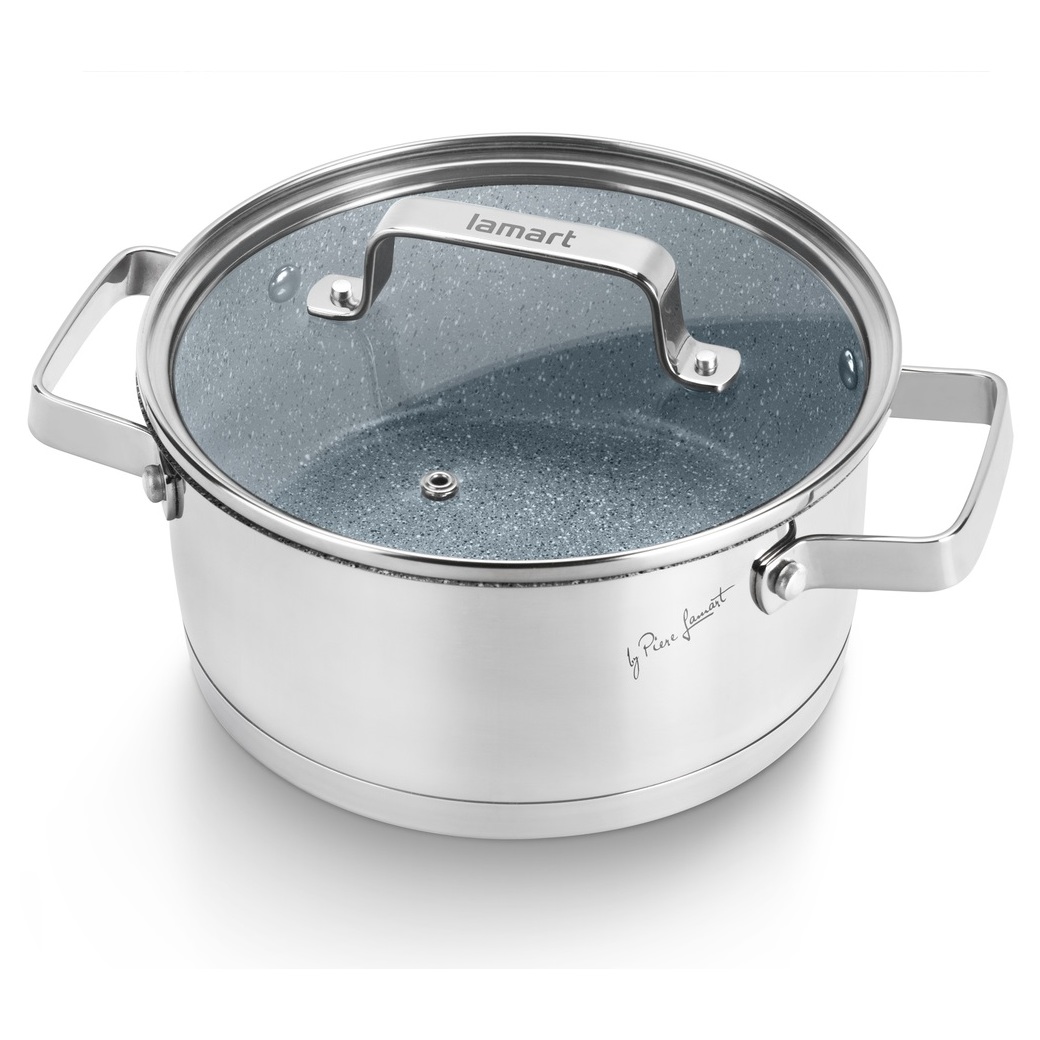 Lamart Stoness Casserole 16cm Silver LT1101
