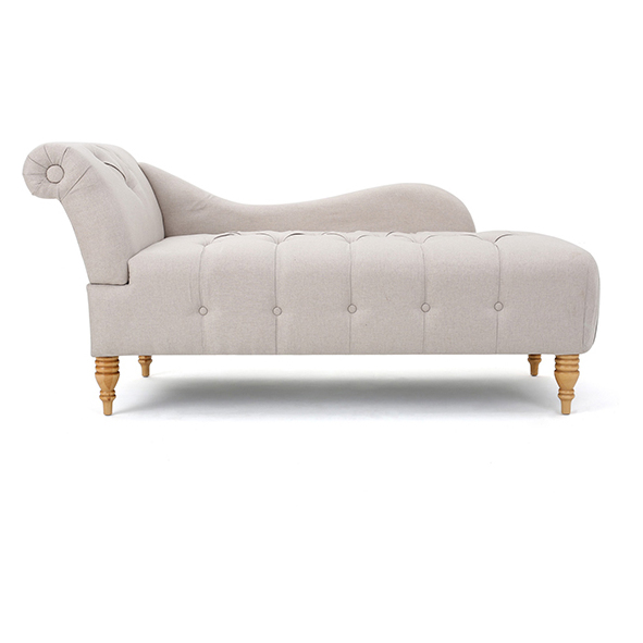 Antonya Fabric Tufted Chaise Lounge Light Beige Antonya Fabric Tufted Chaise Lounge Light Beige