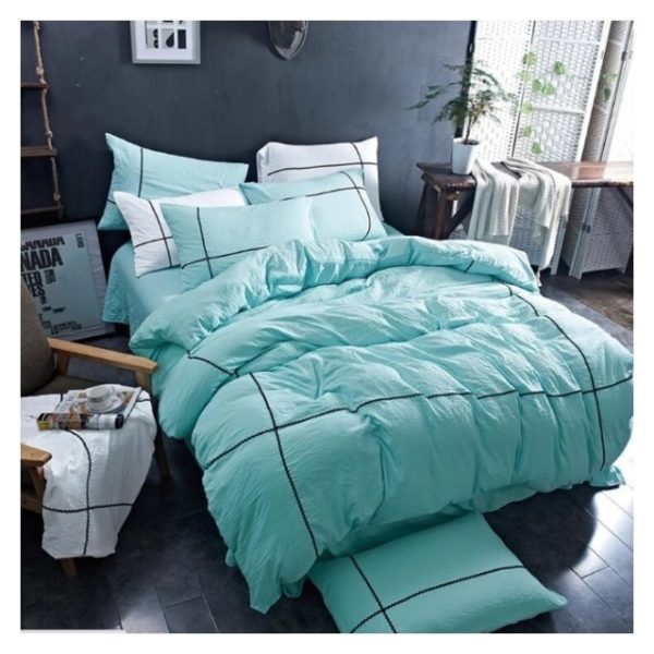 Buy Deals For Less Plain Blue King Size Bed Set Of Six Pieces