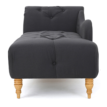 Antonya Fabric Tufted Chaise Lounge Charcoal Grey Antonya Fabric Tufted Chaise Lounge Charcoal Grey