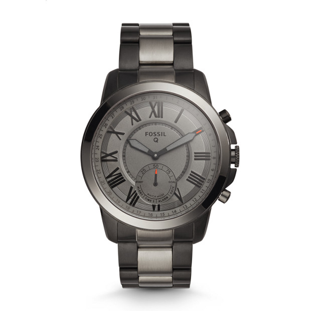 Fossil FTW1139 Hybrid Smartwatch – Q Grant Smoke-Tone Stainless Steel