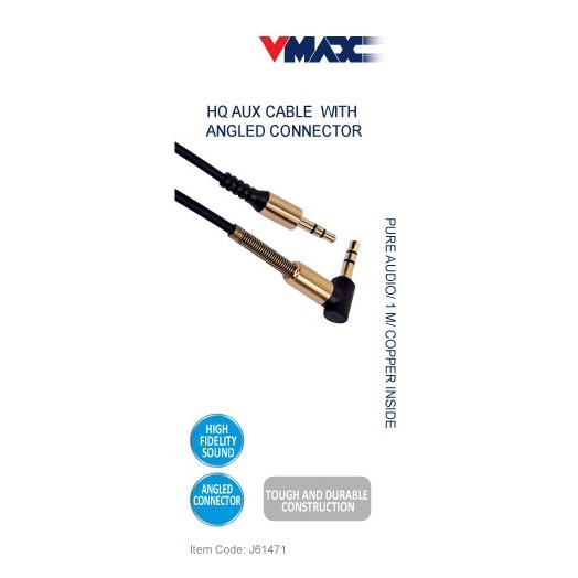 Vmax Auxiliary Cable 1m Black J61471 Vmax Auxiliary Cable 1m Black J61471
